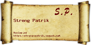 Streng Patrik névjegykártya