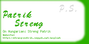 patrik streng business card